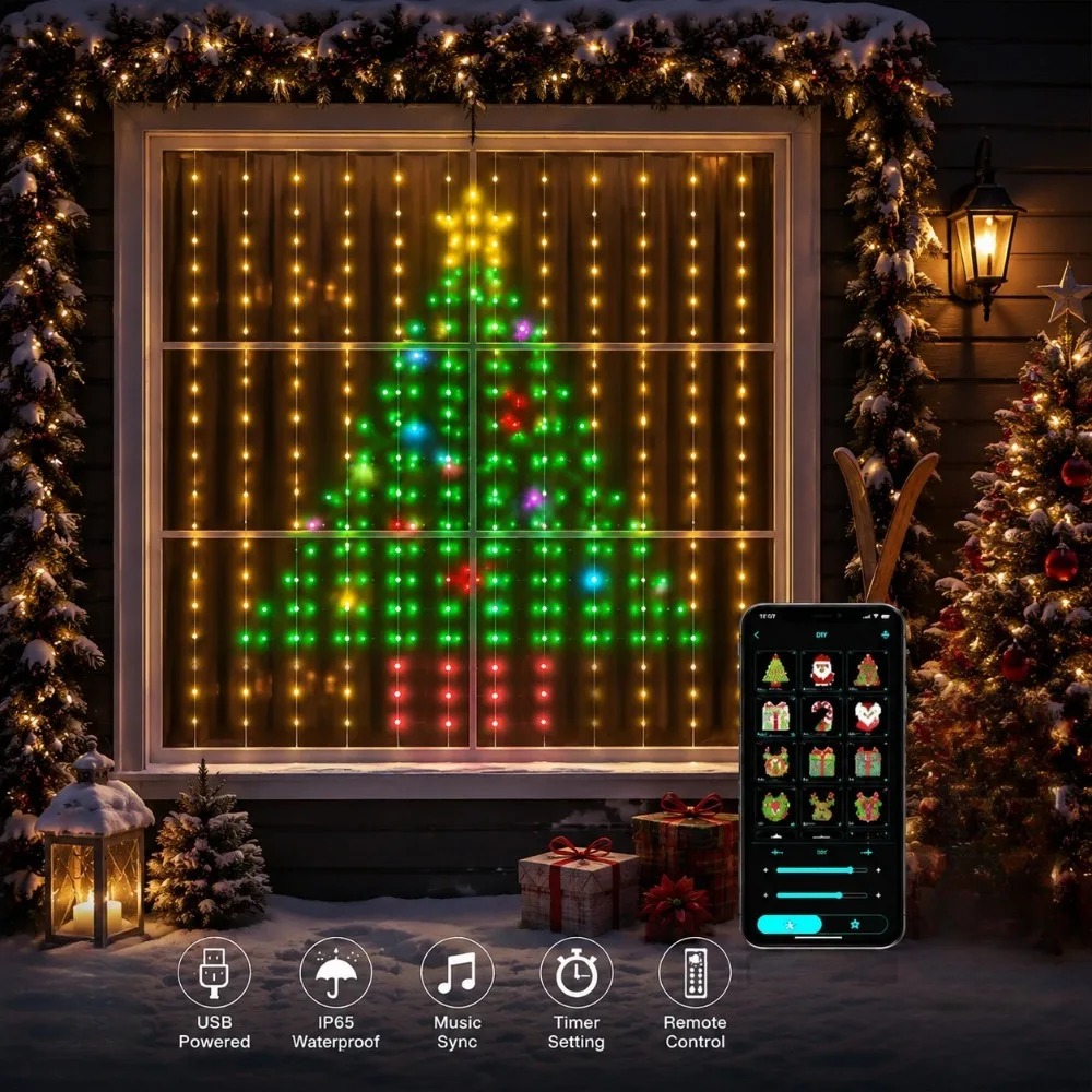 Outdoor LED Pixel Curtain Ligh - Smart Gardening 评论和价格