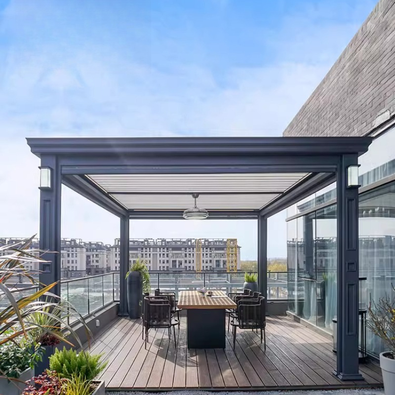Electric louver pavilion villa - Smart Garden Electric Pergola 评论和价格