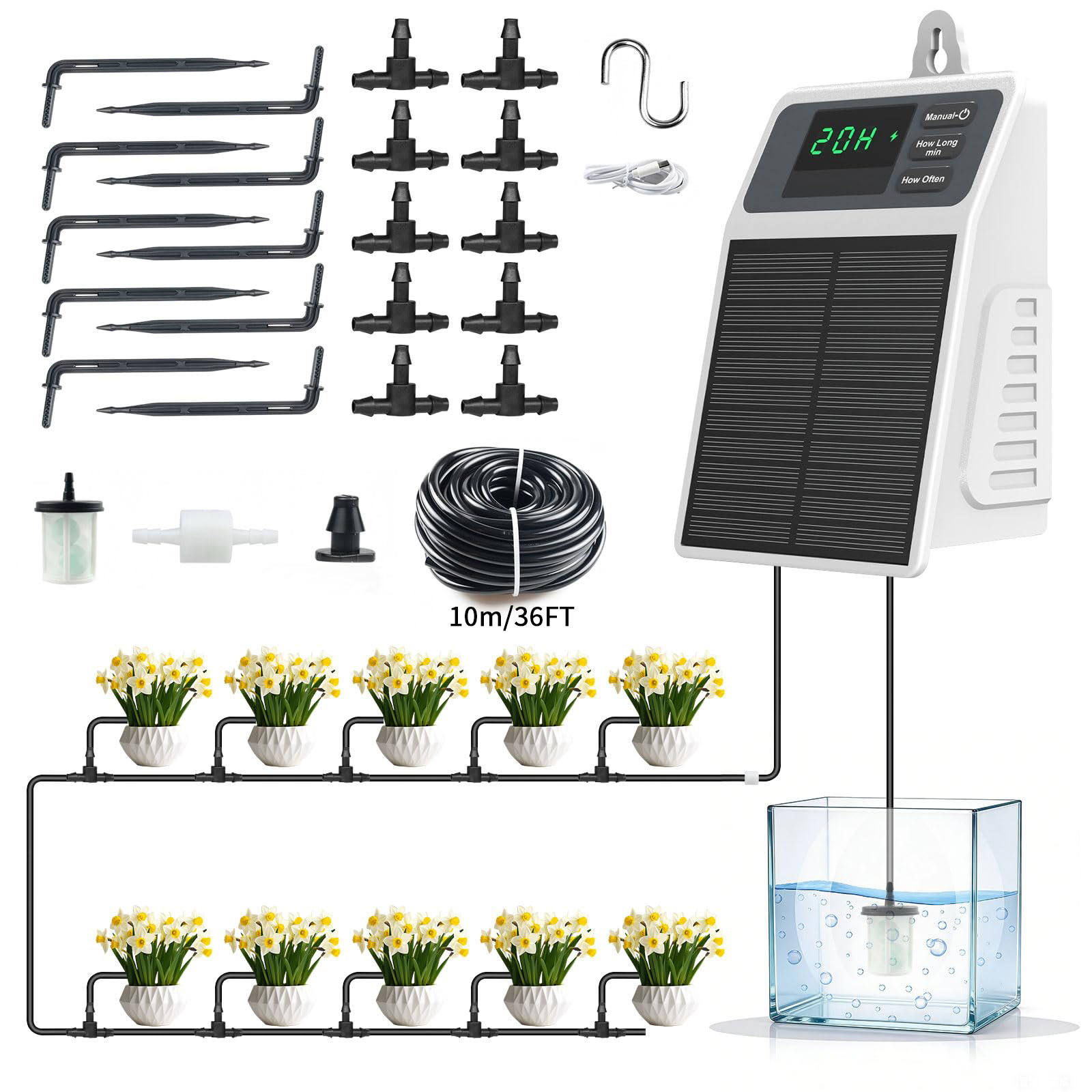 Upgraded Solar Drip Irrigation - Smart Garden Sprinkler System 评论和价格