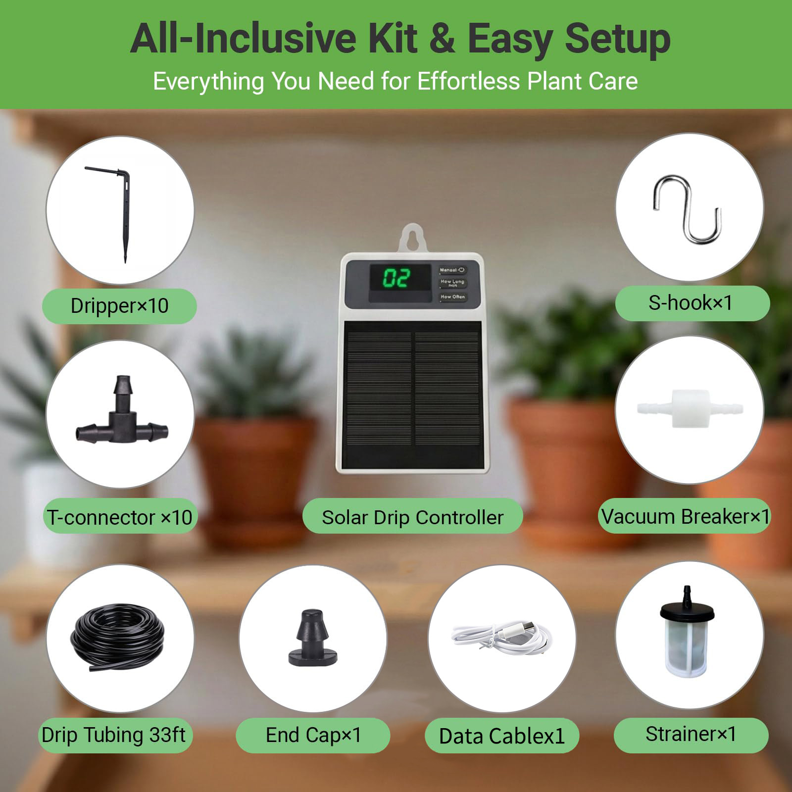 Upgraded Solar Drip Irrigation - Smart Garden Sprinkler System 评论和价格