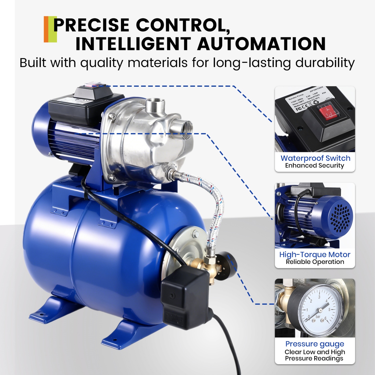 3/4 HP/1HP/1.6HP Shallow Well  - Smart Garden Sprinkler System 评论和价格